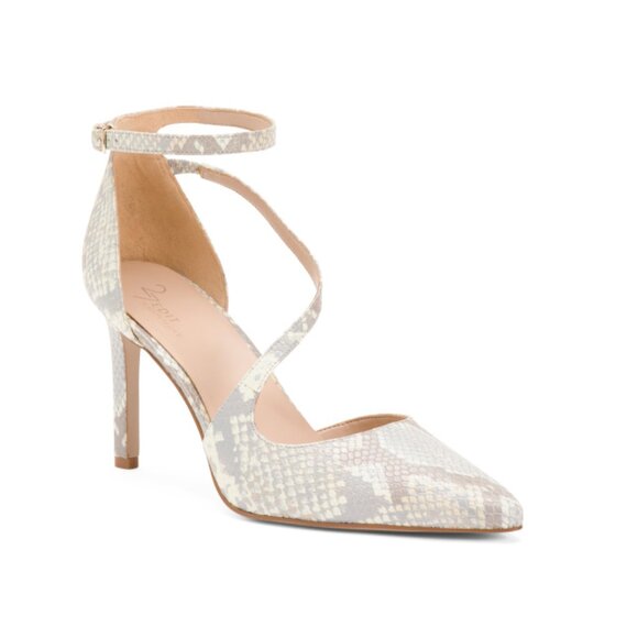 NATURALIZER White Leather Abilyn Pointy Toe Heels - Picture 1 of 2